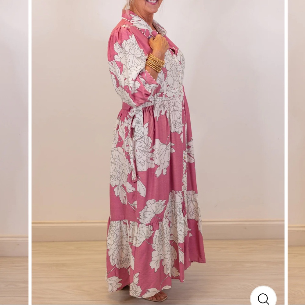 Entro Floral Pink Maxi Dress - Picture 3 of 5